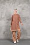 2-Piece Bottom-Up Suit Women's Modest Side Line Patterned Silvery Knitting Tunic Pants - 5