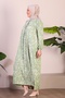 Women's Long Plus Size Mother's Dress Summer Islamic Clothing Water Green - 6