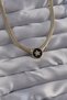 Serenay necklace with black enamel, star model, gold color, rice and zircon stone chain - 3