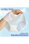 Set of 2 Ice Silk Non-Marking Seamless Ghost Thin Laser Cutting Micro Transparent High Waist Panties White - 5