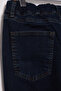Dark Blue High Comfort Elastic Waist Flared Fit Jeans Tbbaw25Cj00031 - 8