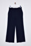 Koyu Lacivert Kemer Detaylı Wide Leg/Geniş Paça Dokuma Pantolon TWOAW24PL00341 - 6