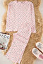 Pembe Pamuklu Çiçekli Fitilli Örme Pijama Takımı THMAW25PT00194