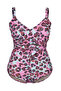 Çok Renkli Derin V Cut Out Detaylı Leopar Desenli Büyük Beden Mayo TBBSS25AM00011 - 6