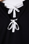 Siyah Regular Fit Sırtı Bağlama/Fiyonk Detaylı Örme Büyük Beden T-shirt TBBSS25BF00000 - 10