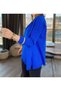 Women's Cobalt Blue V-Neck Glitter Detailed Long Sleeve Knitwear Sweater - 2