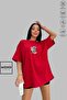 Mono Collection Unisex Oversize Crew Neck Cotton Cartoon Bear Printed Short Sleeve T-Shirt - 6