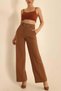 Women's Belted Palazzo High Waist Wide Leg Pants