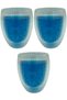 Double Skin Striped Glass, Coffee, Latte, Espresso, Soft Drink 300 ml Glass Set 3 Pieces 2322 - 3