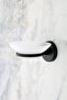 Black Bathroom Accessory Set - Set of 5 Long Towel Holder/Toilet Roll Holder/Robe Rack/Soap Dish/Toothbrush Holder - 5