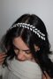 Silver Color Pearl Detailed Bridal Hair Accessory/ Throwback - 3