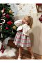 Plaid Pattern 2-Piece Girls' Furry Gilet Set White - 2