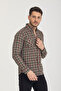 Men's Plaid Double Pocket Cap Cotton Shirt - 3