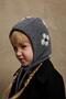 Floral Knitted Balaclava Beanie Anthracite - 5