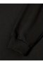 Women's Happy Birthday Iyiki Doğdun Doğum Günüm Printed Crew Neck Oversize Black Sweatshirt - 2