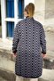 China Patterned Broch Detailed Long Sleeve Shal Collar Large Size Knitting Cardigan - 5