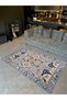 Tokyo Collection Gray Blue Themed Traditional Motif Patterned Woven Base Vintage Decorative Carpet 13