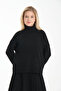 Skirt Pleated Black Turtleneck Sweater Skirt Suit - 7