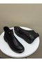 Diva Black Leather Elastic Women's Daily Boots - 9