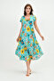 Women's Multicolor Summer Viscose Picasso Dress – Lightweight, Comfortable, Casual Elegance - 2