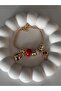 Orange Stone Lock and Owl Detailed Bracelet - 2