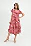 Women's Multicolor Summer Viscose Picasso Dress – Lightweight, Comfortable, Casual Elegance - 6