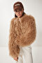 Faux Fur Jacket Camel Lfn0074 - 5