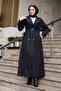 Lined Belt Detailed Full Length Trench Coat Top Coat