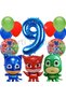 Pijamaskeliler 9 Years Old Balloon Set Pjmasks Concept Helium Balloon Set Pijamaskeli Birthday Set - 2