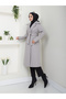 Women's Shawl Collar Buttoned Belted Cashmere Coat - 3