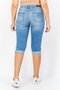 Women Regular Fit Washed Stretchable Denim Capri Jeans, Blue - 2