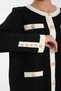 Gold Button Detail Bands Intersy Steel Knitted Wool Knitwear Cardigan - 3