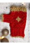 New Year's Themed Handmade Hand Knitted Single Fingered Motif Gloves - 5