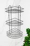 Economical Adhesive Triple Shampoo Holder with Stainless Steel Wire Rack Bathroom Corner Shelf Shower Corner Rack Organizer - 5