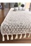Tulle Lace Mesh Runner Linen Look Cotton 35X140Cm