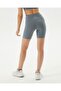 Blue Women's Organic Cotton High Waist Biker Tights Shorts - 5
