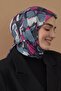وشاح قطني منقوش مقاس 110x110 - أنثراسايت - 3
