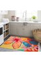 Efe Collection Multicolored Floral Flower Figures Patterned Woven Base Modern Decorative Carpet 30