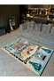 Efe Collection Ethnic Tiger Bird and Ancient Figures Patterned Woven Base Vintage Decorative Carpet 32 - 2