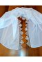 White Colorful Prayer Headcover - Handmade Dowry Embroidered Writing Circle - 3