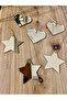Set of 6 Gold Plexi Heart-Star Christmas Tree Ornaments - 2