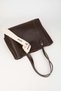 Women's Bitter Brown Medium Eyed Faux Leather Medium Size Snap Fastener and Zipper Closure Handbag and Shoulder Bag - 3