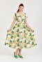 Floral Print Button-Down Short Sleeve Linen Dress