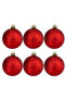 6cm Tree Decoration Ball Set of 6 -Matte Red- - 2