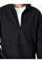 Kangaroo Pocket Long Sleeve Basic Half Zip Sweatshirt - 5