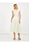 Tweed Box Pleat Sleeveless A-Line Midi Dress - 6