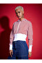 Striped Fleece Hooded Jacket with Contrast Hem - 3