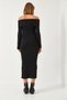 Women's Black Madonna Collar Spanish Sleeve Ribbed Dress 0201 60261176 - 7