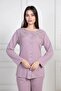 Women's Plus Size Button-Down Long Sleeve Melisa Fabric Pajamas Set 75% Cotton 25% Viscose - 4