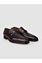 100% Genuine Leather Brown Buckle Men's Classic Shoes - 2